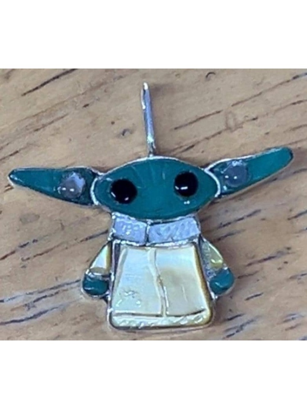 Zuni jewelry handmade sterling silver yoda inlay pendant mother of pearl charm
